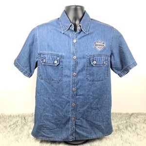 Harley Davidson Denim Short Sleeve Shirt men’s